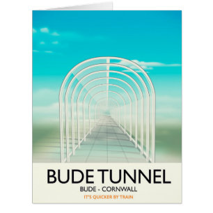Cartão Túnel de Bude, poster de viagens da paródia de