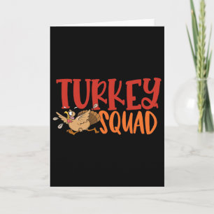 Cartão Turca Trot Squad Engraçado Ação de Graças Correspo