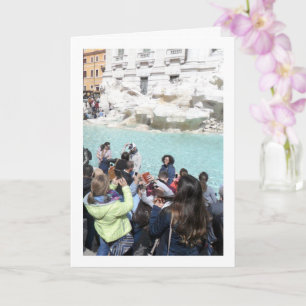 Cartão Turistas na Fonte de Trevi, Roma