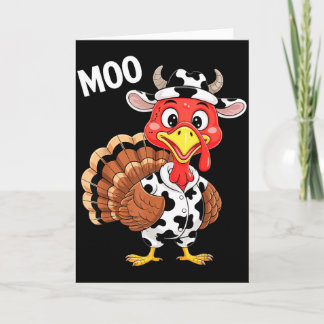 Cartão Turkey Moo Shirt Adult Men Women Kids Funny Thanks