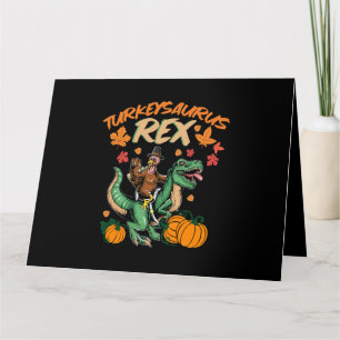 Cartão Turkeysaurus Rex Dinosaur Trex Turquia Ação de Gra