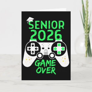 Cartão Turma De 2026 Senior Video Game Over School Gamer