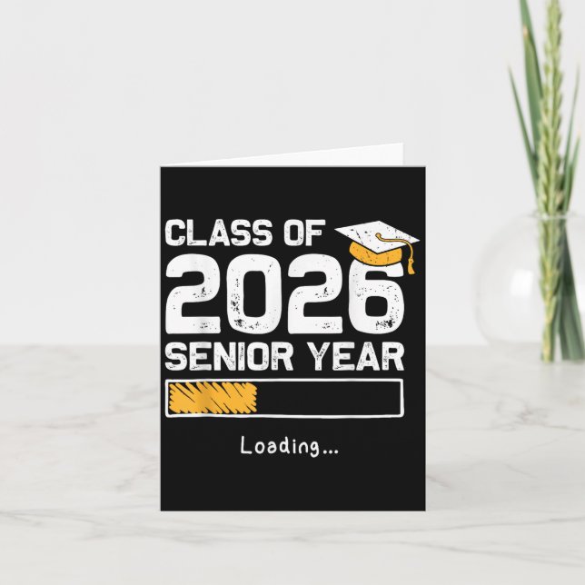 Cartão Turma de 2026 Último Ano Carregando Divertido Seni (Frente)