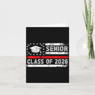 Cartão turma de formatura de 2026 bandeira americana sêni