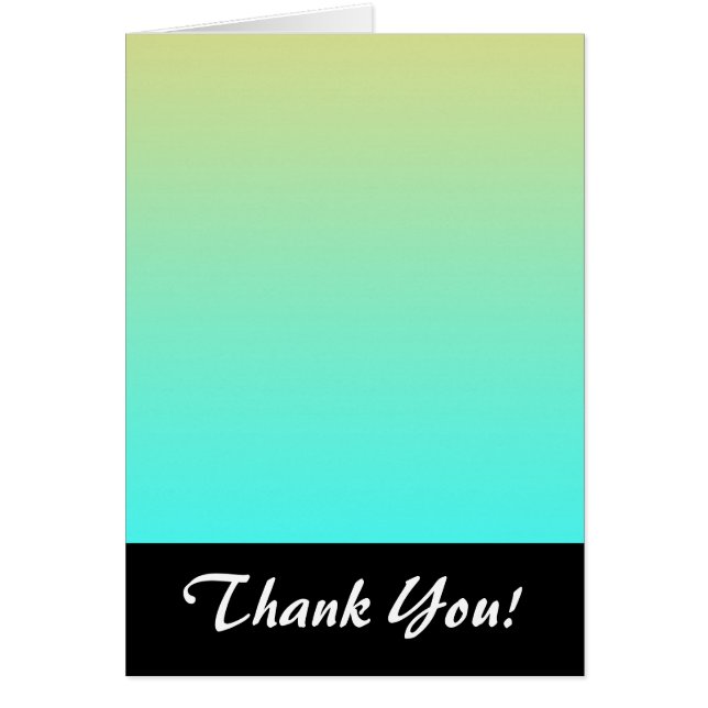 Cartão Turquesa de Fundo Gradiente de Pastel Amarelo (Frente)