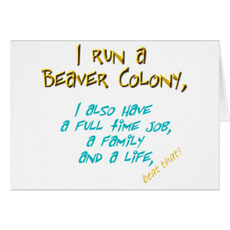 Cartão turquesa do líder do castor