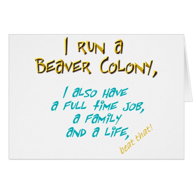 Cartão turquesa do líder do castor (Frente Horizontal)