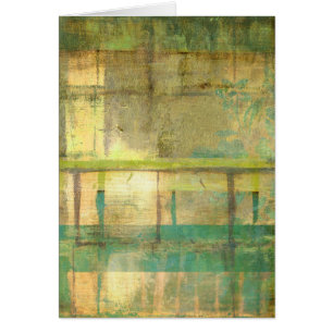 Cartão Turquesa e pintura Abstrato verde