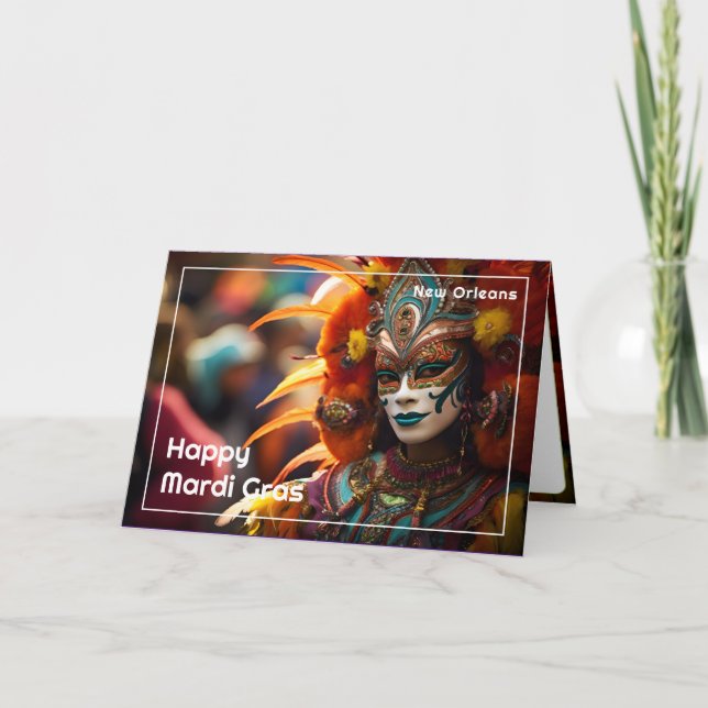 Cartão 💚 💜 turquesa Elegância: Radiância Mardi Gras (Frente)