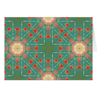 Cartão Turquesa Glam boémia Starbursts coral NT