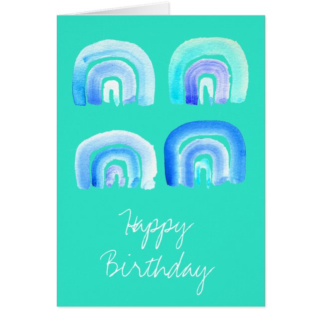 Cartão Turquesa retrógrada-arco-íris (Frente)