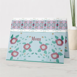 Cartão Turquesa Rosa E Azul Claro