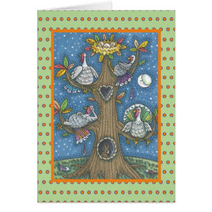 Cartão TURQUIA ÁRVORE AGRADECENDO HUMOR GREETING CARD Va