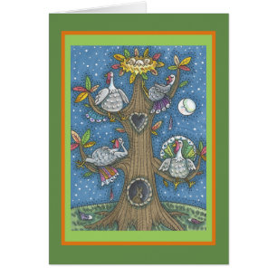 Cartão TURQUIA ÁRVORE AGRADECENDO HUMOR GREETING CARD Ver