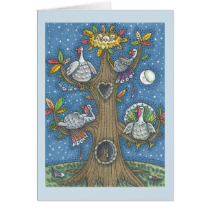 Cartão TURQUIA ÁRVORE AGRADECENDO HUMOR GREETING Vazio DE