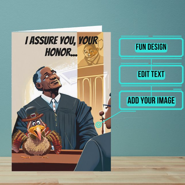 Cartão Turquia como um Engraçado Risco de Voo (Share your gratitude this year with a Thanksgiving greeting card using a fun and funny design.)