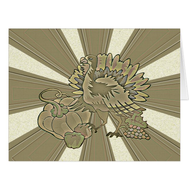 Cartão Turquia no Dia de Ação de Graças - (Frente horizontal)