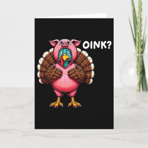 Cartão Turquia Oink Thankand, Engraçado de Porco Engraçad