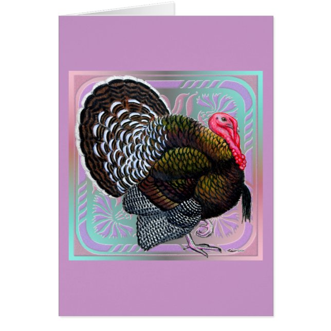 Cartão Turquia: Tom de Bronze Floral (Frente)