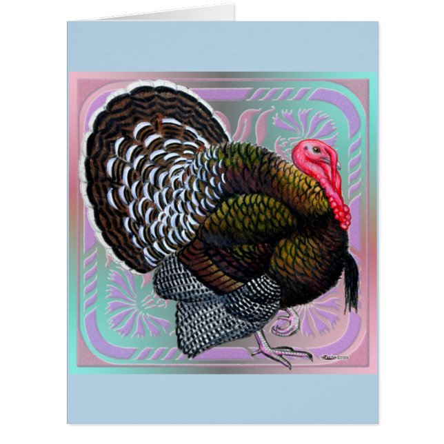 Cartão Turquia: Tom de Bronze Floral (Frente)