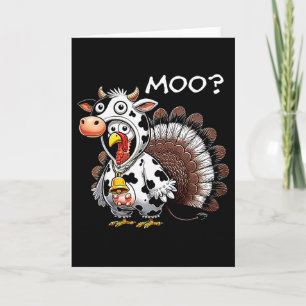 Cartão Turquia Vaca Engraçada Turquia Vaca Moo Homens de