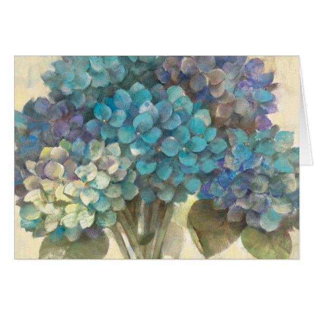 Cartão Turquoise Hydrangea (Frente Horizontal)