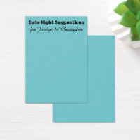 Cartão Turquoise Simples de Sugestões de Data Notu