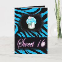 Turquoise Zebra print Sweet 16