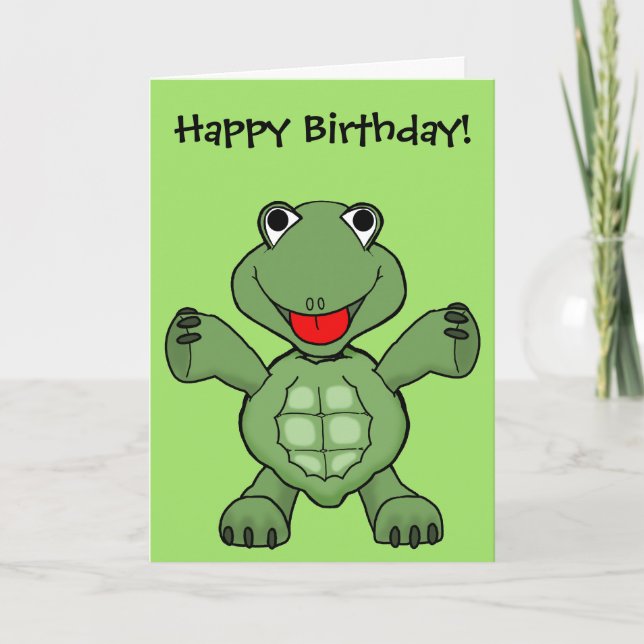 Cartão Turtle Birthday (Frente)