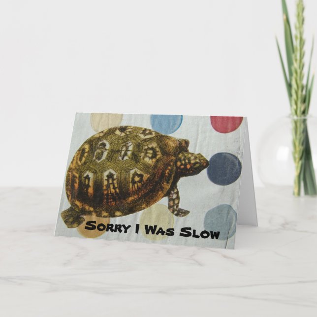Cartão Turtle Collage - Aniversário Atrasado (Frente)