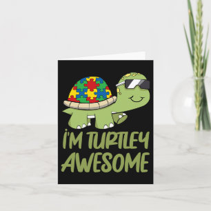 Cartão Turtle Incrível Autismo Quebra-cabeça
