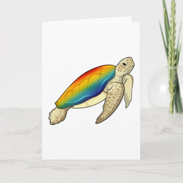 Cartão Turtle Rainbow (Frente)