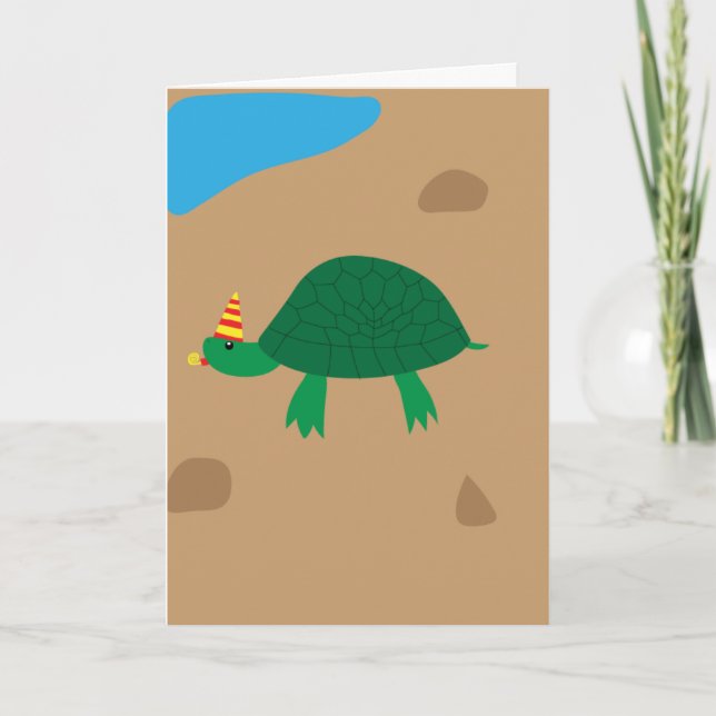 Cartão Turtle Whimsical, Tenha um aniversário espetacular (Frente)