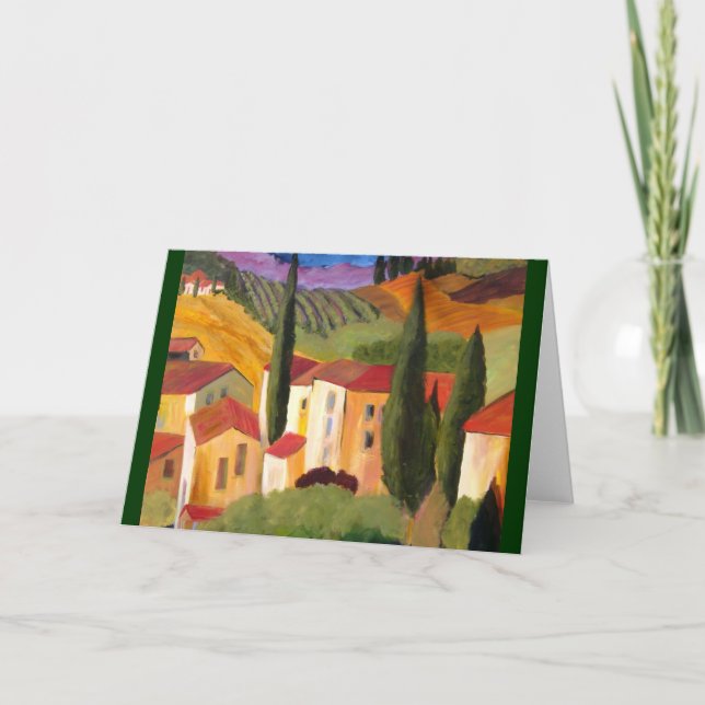 Cartão Tuscan Hillside by Artist Therese Fowler-Bailey (Frente)