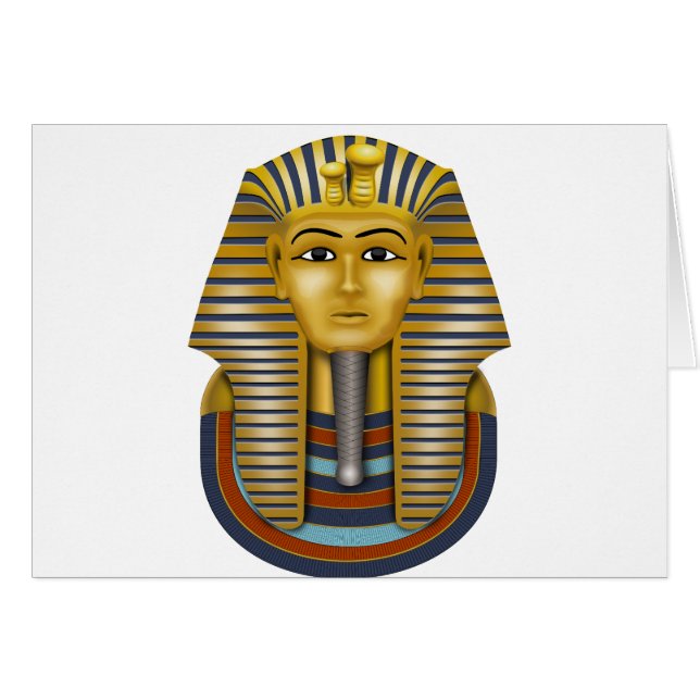 Cartão Tutankhamun - Máscara Egípcia (Frente Horizontal)
