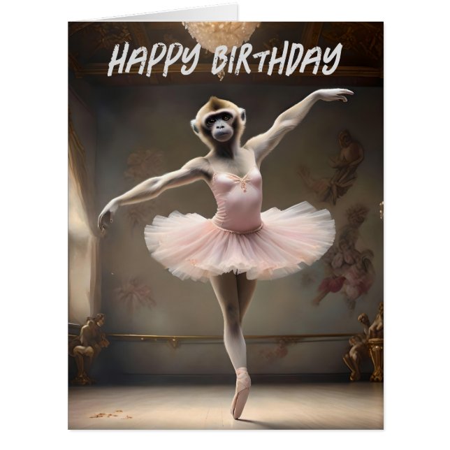 Cartão "Tutu-rific! A Pirouette Graceful de Gibbon" (Frente)