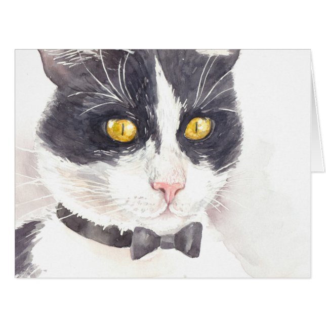 Cartão Tuxedo cat (Frente horizontal)