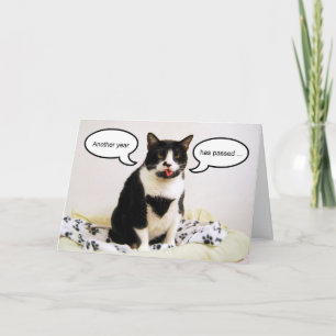 Cartão Tuxedo Cat Birthday Humor Card