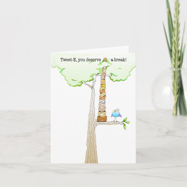 Cartão Tweet E. Doodle note card (Frente)