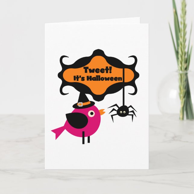 Cartão Tweet Halloween T-shirts e presentes (Frente)
