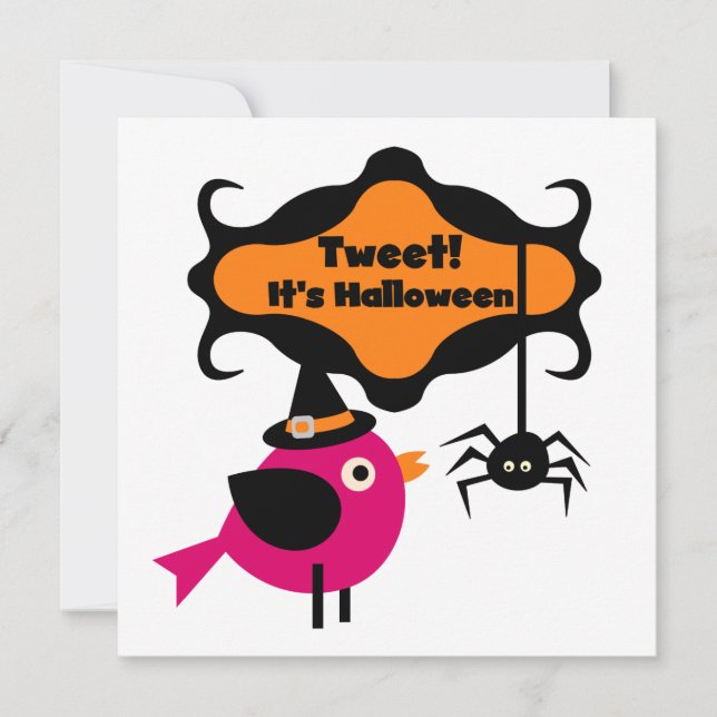 Cartão Tweet Halloween T-shirts e presentes (Frente)