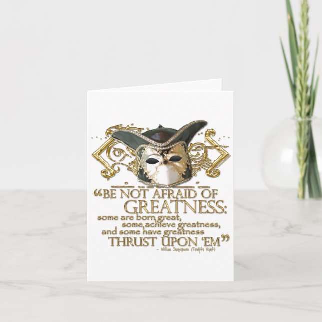 Cartão Twelfth Night Quote (Gold Version) (Frente)