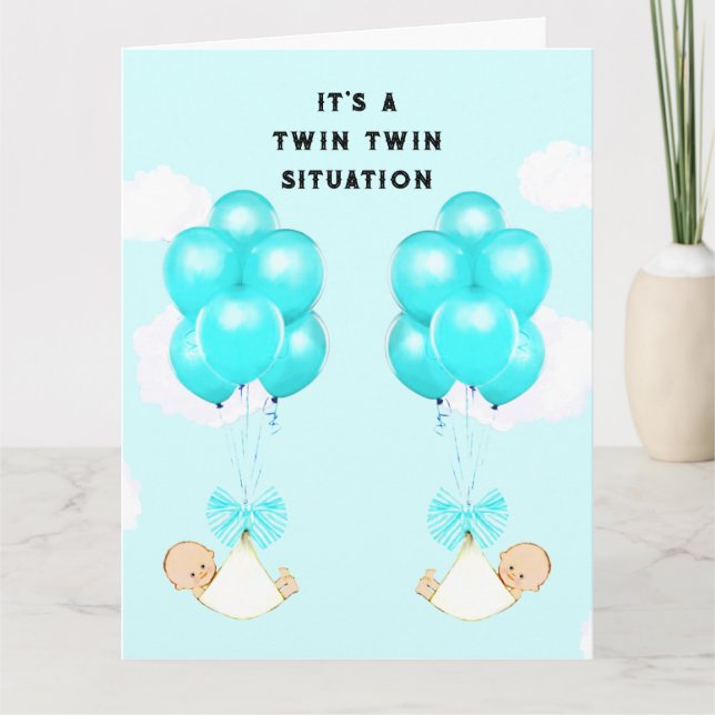 Cartão Twin Baby Boys Congrats (Frente)