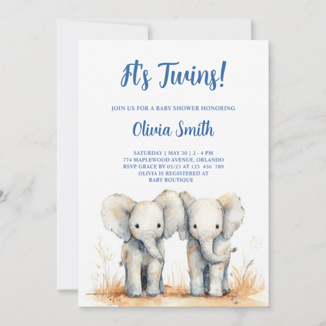 Cartão Twin Baby Shower Invitation – Double the Joy Baby  (Frente)