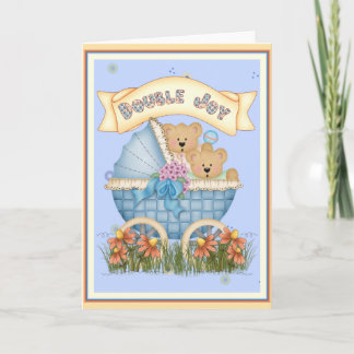 Cartão Twin Bears Baby Carriage