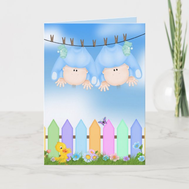 Cartão Twin Boys Congratulations Card (Frente)