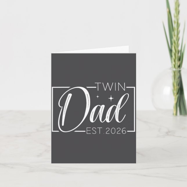 Cartão Twin Dad Father Mother Of Twins Est 2026 Father's  (Frente)