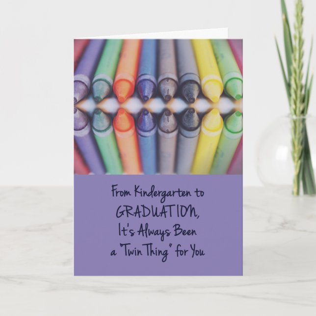 Cartão Twin Graduation Congratulations, A Twin Thing (Frente)