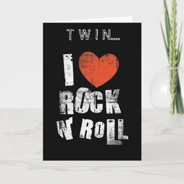 CARTÃO "TWIN" I LOVE ROCK AND ROLL AND "YOU" FATHER'S DAY (Frente)