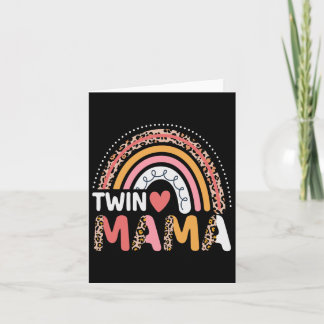 Cartão Twin Mama Dia de as mães Engraçado Leopard Rainbow